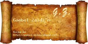 Gaebel Zalán névjegykártya